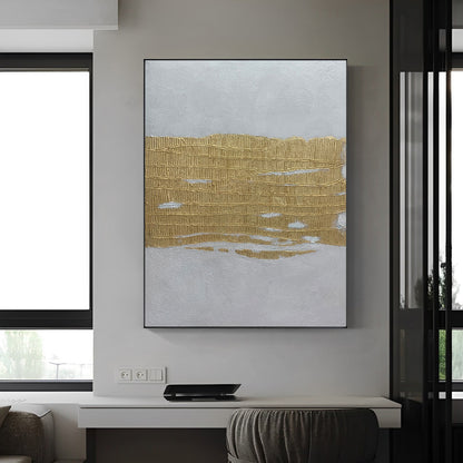 Auric - Extra large Gold and White Wall Art Painting