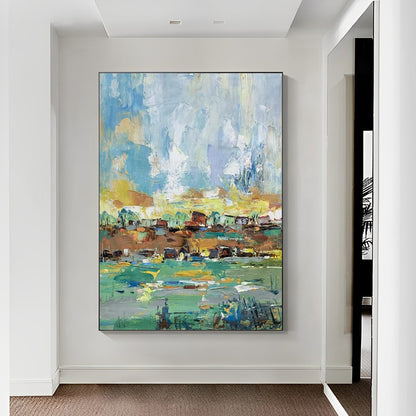 Vista - Large Colorful Acrylic Landscape Painting on Canvas