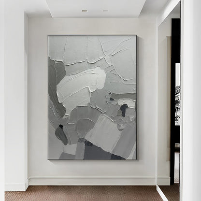 Concept - Extra Large 3D Textured Gray Abstract Painting on Canvas