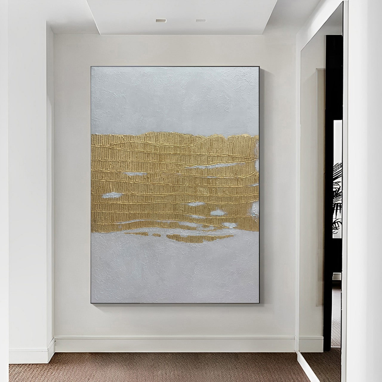 Auric - Extra large Gold and White Wall Art Painting