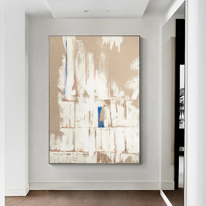 Sepia - Large Abstract Brown and White Art Painting on Canvas