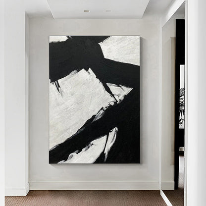 Monochrome Abyss - Black and White Abstract Painting