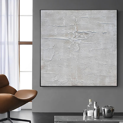 Dimensional - Neutral Minimal 3D Textured Painting on Canvas