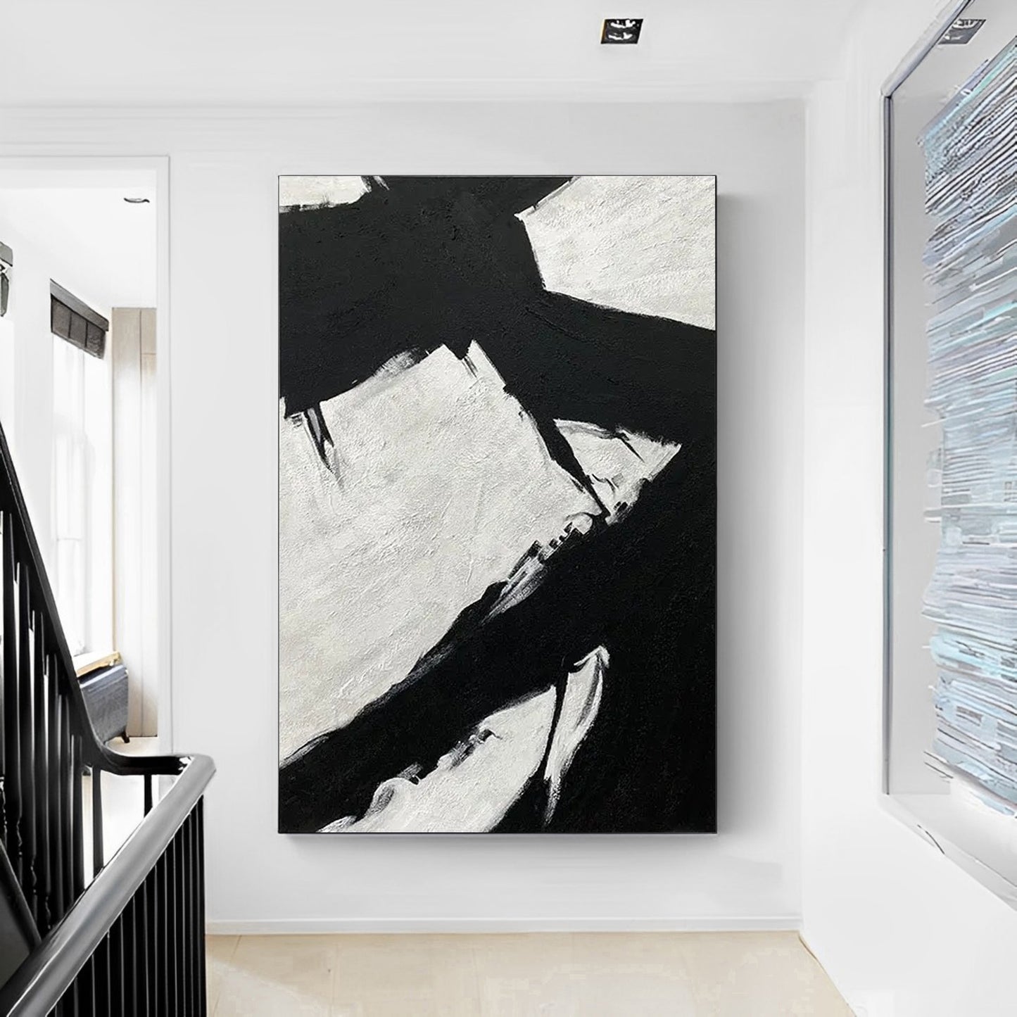 Monochrome Abyss - Black and White Abstract Painting