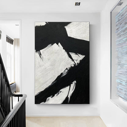 Monochrome Abyss - Black and White Abstract Painting