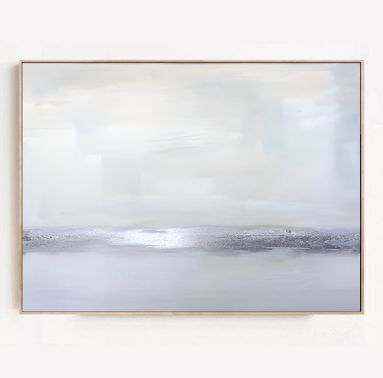 Glam - Large Silver wall Art Oil Painting on Canvas - Premium Silver Wall Art from N o H o - Just €200.90! Shop now at Noho Art