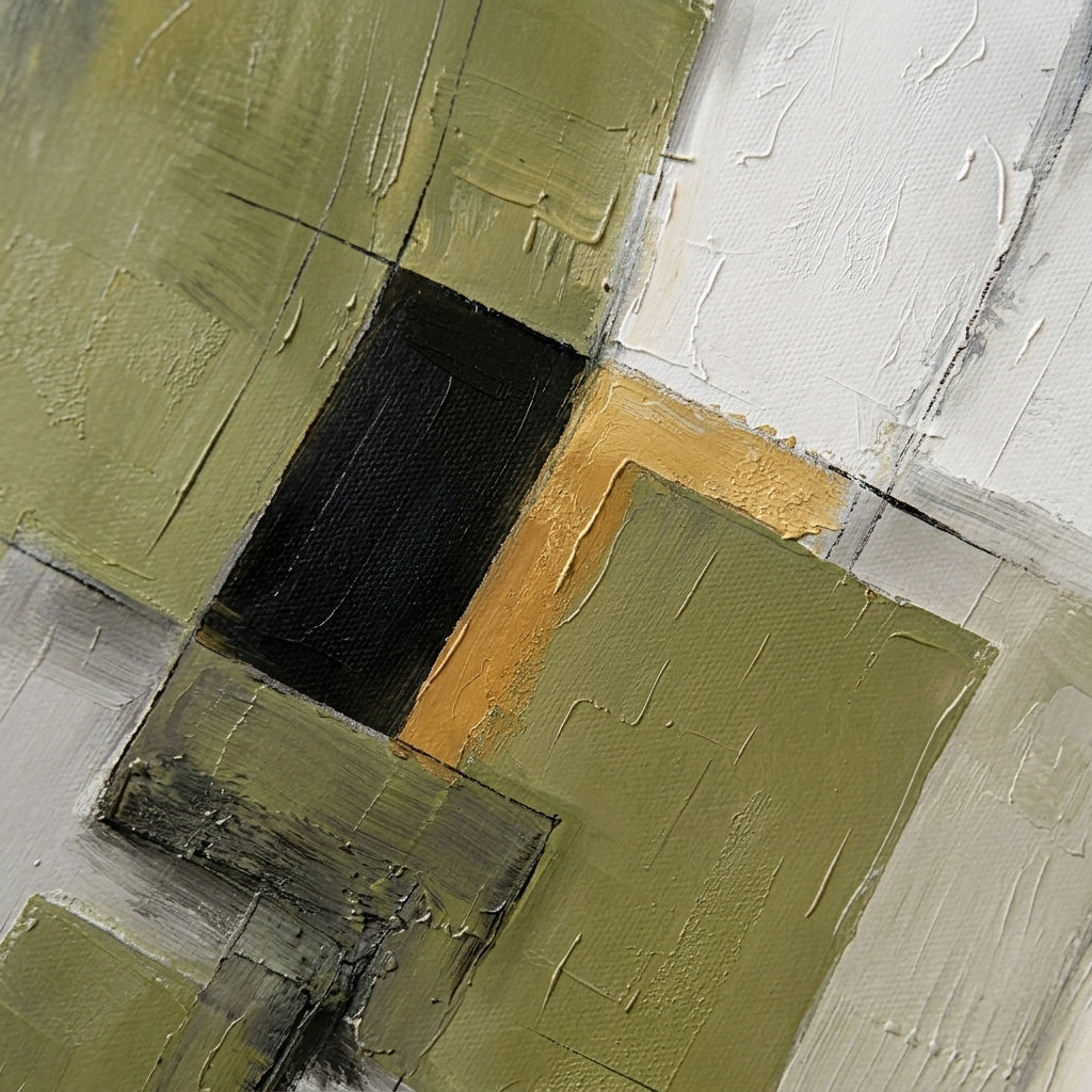 Olive Serenity - Original Olive Green Abstract Acrylic Painting