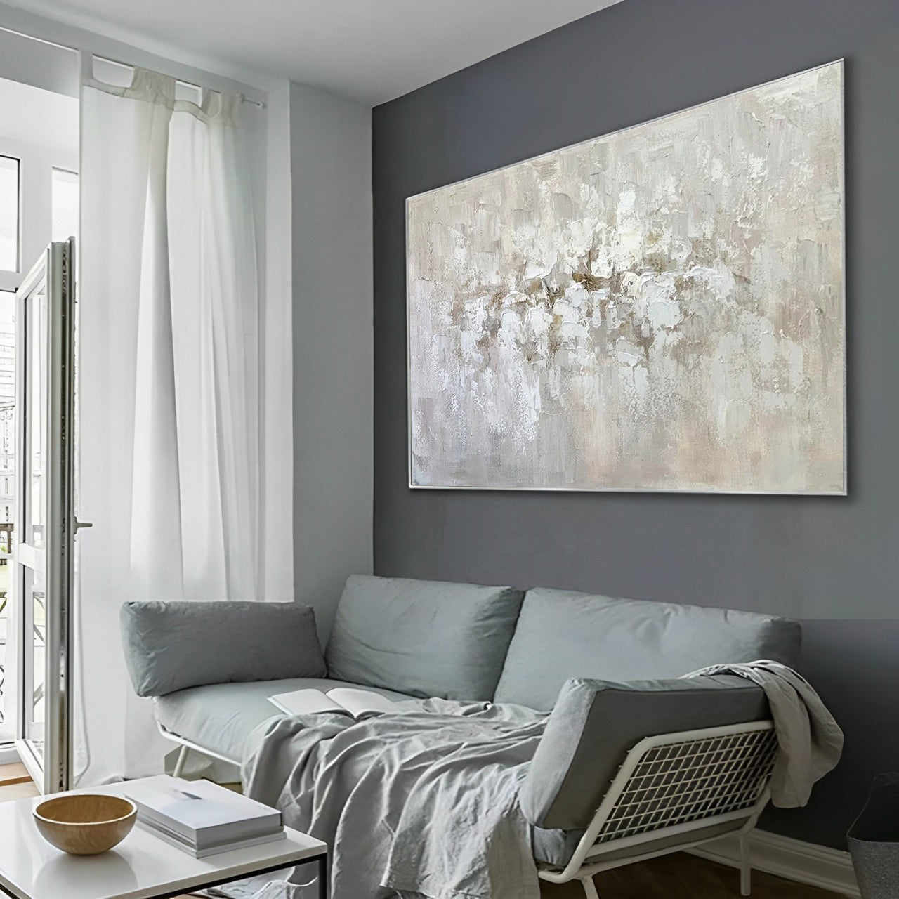 Anodyne - Large Contemporary Neutral Wall Art Painting