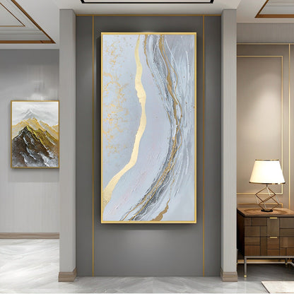 Goldi - White and Gold Wall Art Decor Abstract Painting