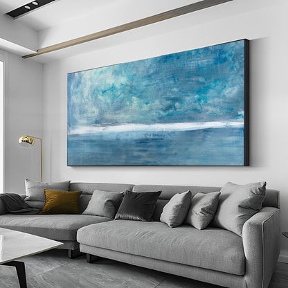 Gracious - Extra Large Blue Abstract Painting on Canvas