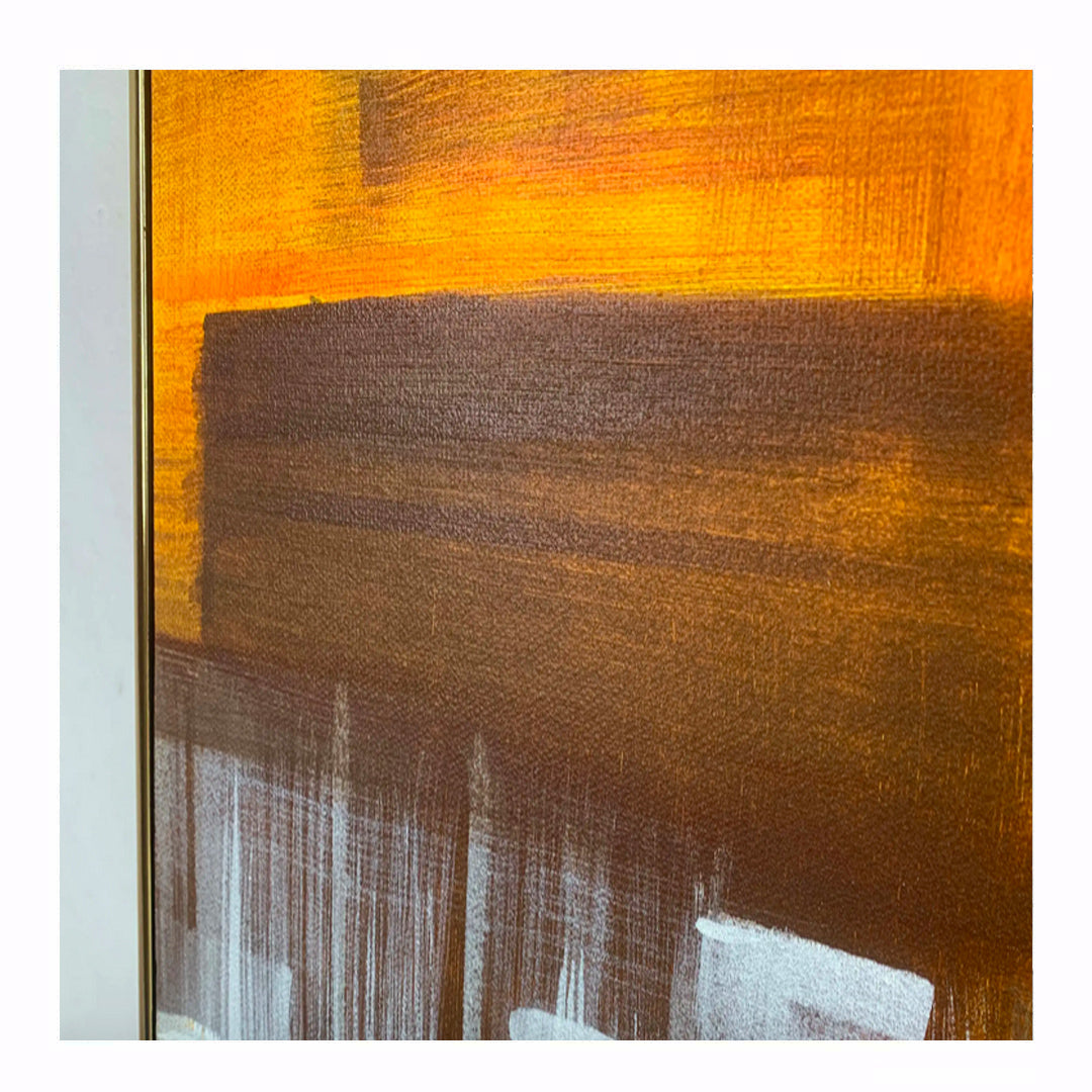 Fauve - Peinture moderne blanche et orange sur toile