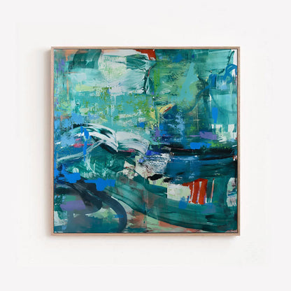 Abstract Painting Blue Green, Green abstract art for sale, Noho Art Gallery