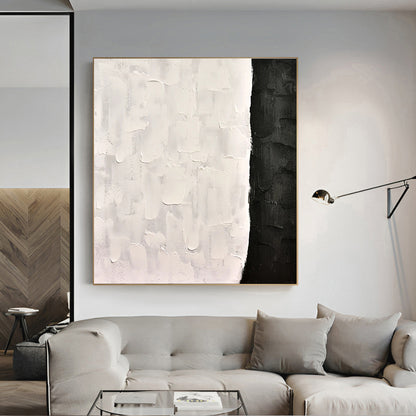 Flow - Modern Black and White Wall Art Painting on Canvas