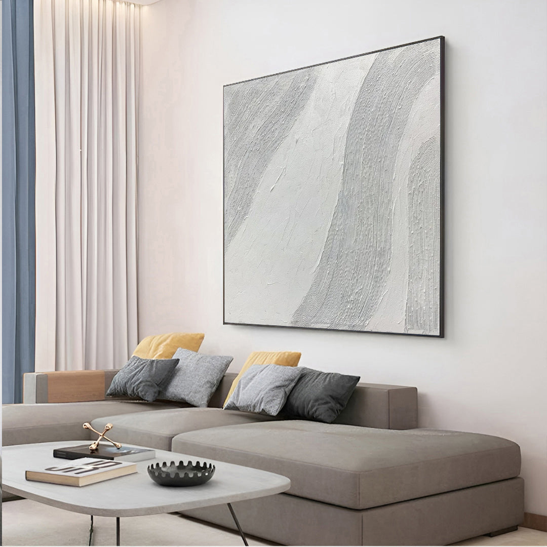 White on White Painting, Large Textured Art Canvas | Noho Art Gallery