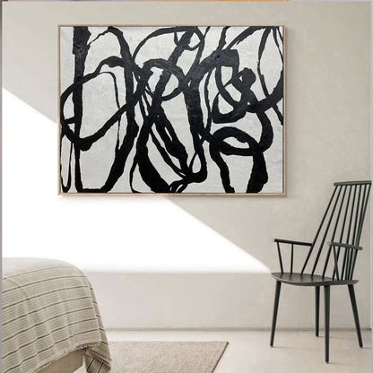 Cornocop – Peinture abstraite sur toile en noir et blanc 