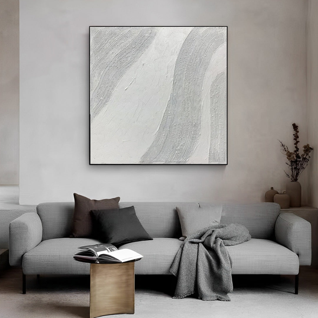 White on White Painting, Large Textured Art Canvas | Noho Art Gallery