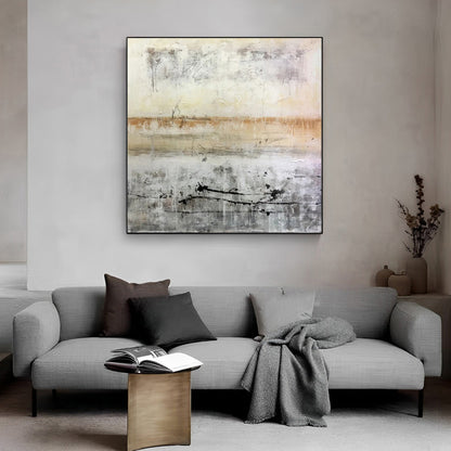 Traquile - Neutral & Simple Landscape Painting on Canvas