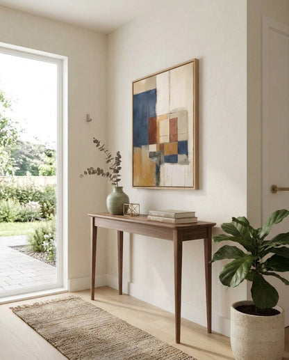 Fragments of Harmony - Beige and Navy Abstract Original Painting