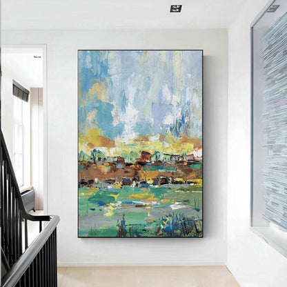 Vista - Large Colorful Acrylic Landscape Painting on Canvas