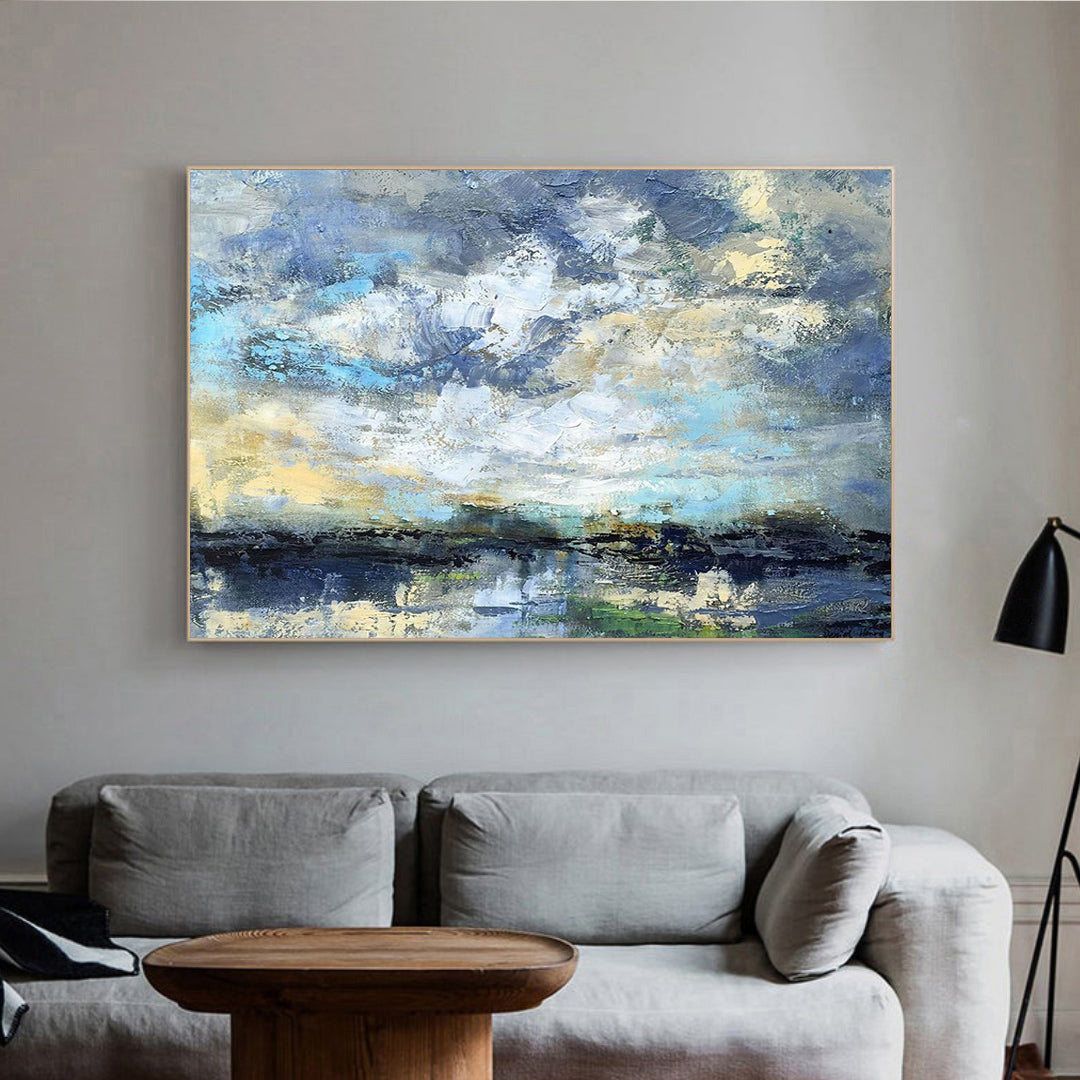 Lazulis - Large Colorful Abstract Sunset Painting on Canvas