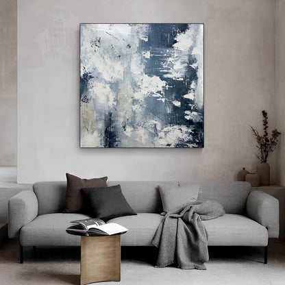 Skyview - Extra Large Blue and White Painting on Canvas