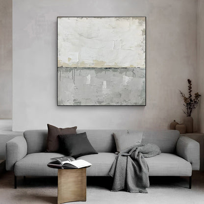 Monolit - Large White and Grey Wall Art Painting on Canvas