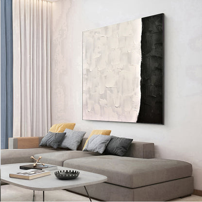 Flow - Modern Black and White Wall Art Painting on Canvas