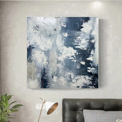 Skyview - Extra Large Blue and White Painting on Canvas