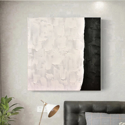 Flow - Modern Black and White Wall Art Painting on Canvas