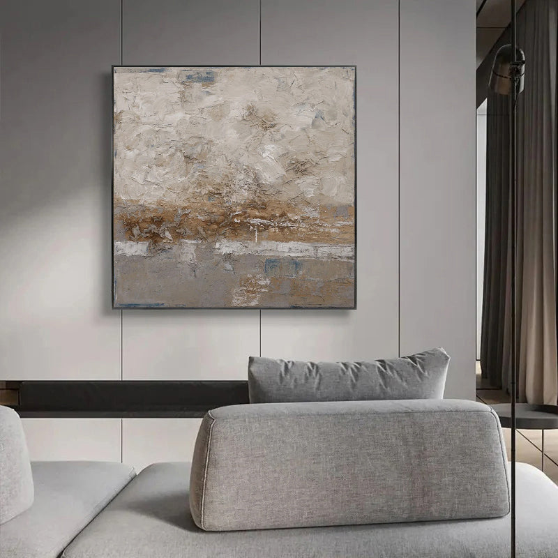 Brown Textured Painting, Dark Brown wall art painting, Noho Art Gallery