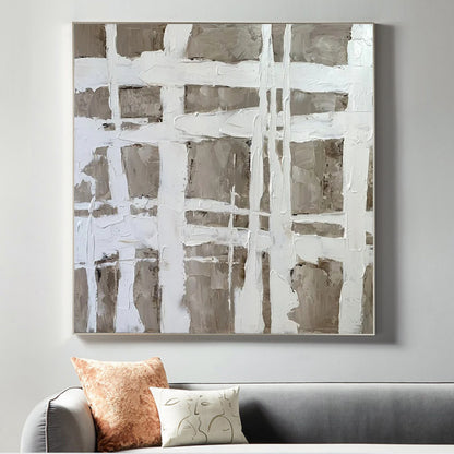 Brown and beige wall art canvas painting