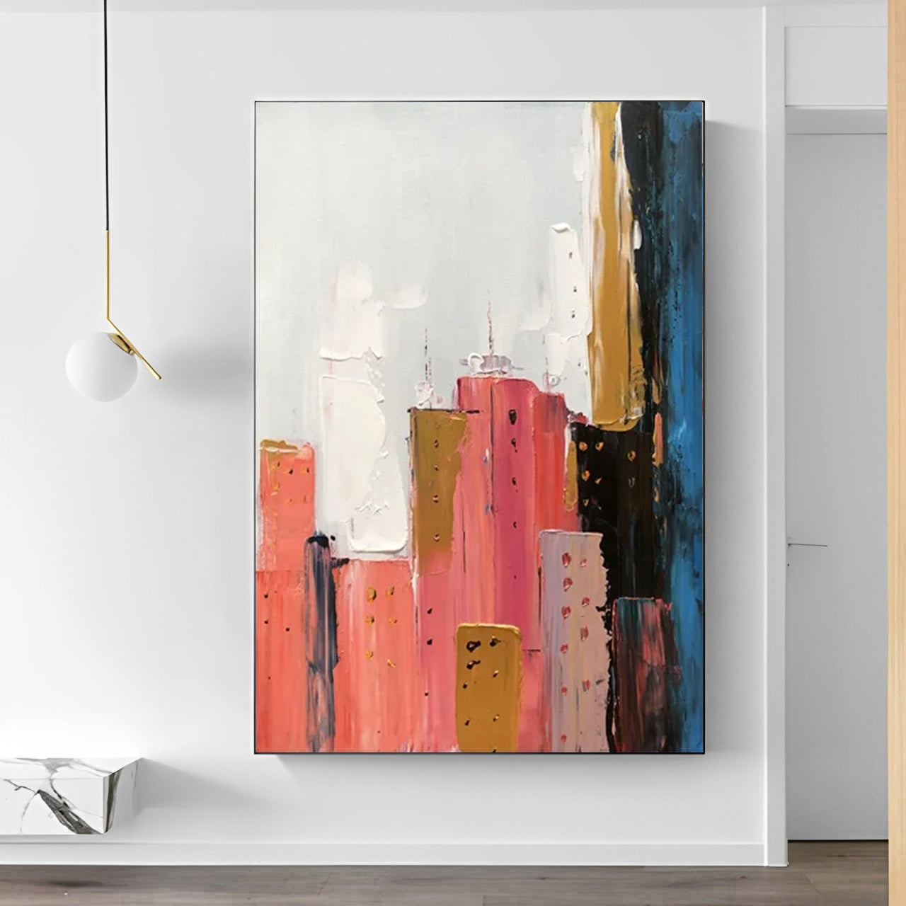 CITY ACRYLIC PAINTING, city abstract painting, Noho Art Gallery