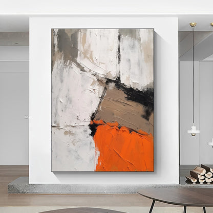 Extra large orange abstract painting