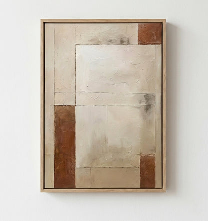 Aligned Earth - Minimalist Beige and Brown Textured Canvas