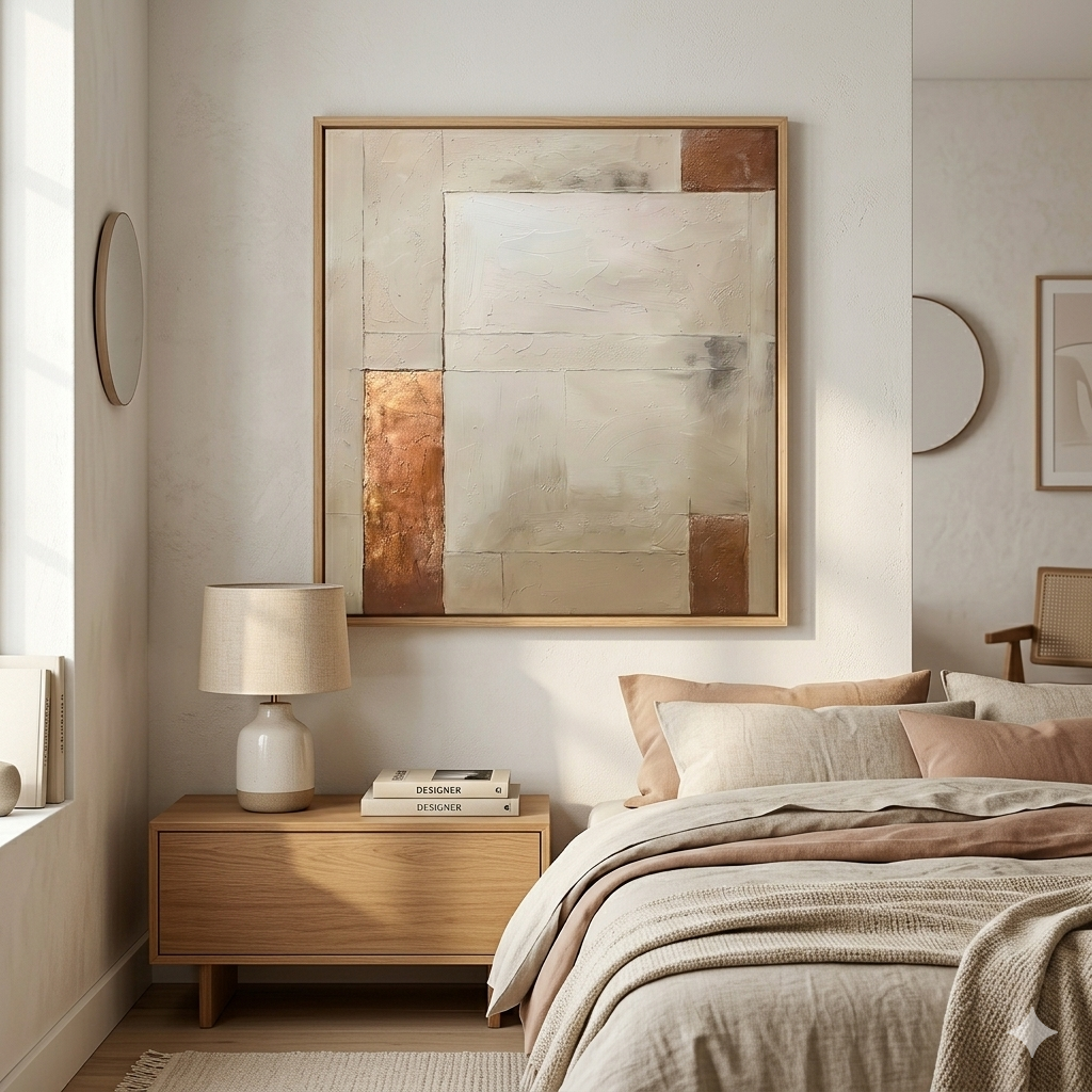 Aligned Earth - Minimalist Beige and Brown Textured Canvas
