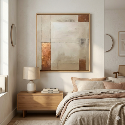Aligned Earth - Minimalist Beige and Brown Textured Canvas