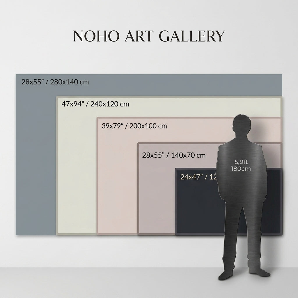 Original Minimalist Black and White Landscape Oil Painting, Contemporary Monochromatic Wall Art – Noho Art Gallery