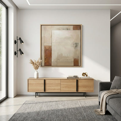 Aligned Earth - Minimalist Beige and Brown Textured Canvas