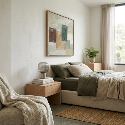 Umber - Modern Geometric Oil Painting in Earth Tones
