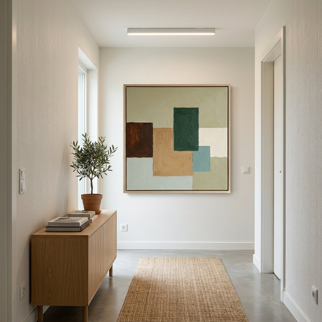 Umber - Modern Geometric Oil Painting in Earth Tones