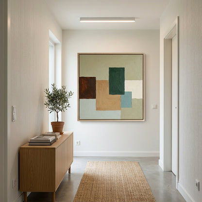 Umber - Modern Geometric Oil Painting in Earth Tones