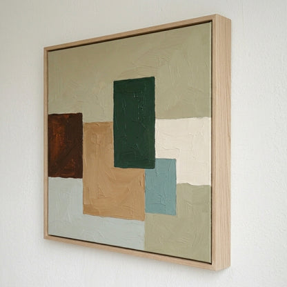 Umber - Modern Geometric Oil Painting in Earth Tones