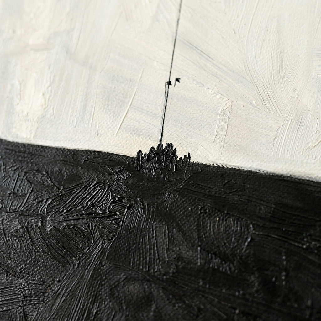 Sophisticated black and white abstract landscape wall art by Noho Art Gallery