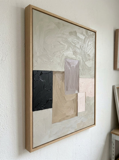 framed Modern Minimalist Art for Living Room Wall by  Noho Art Gallery in a wooden frame on a white wall