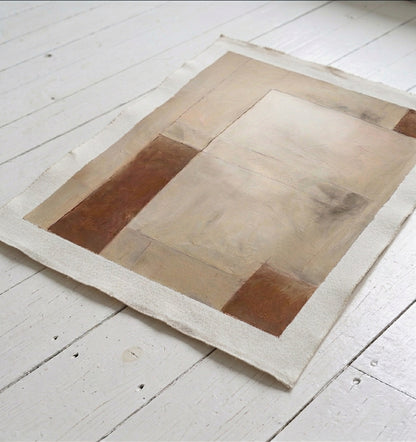 Aligned Earth - Minimalist Beige and Brown Textured Canvas