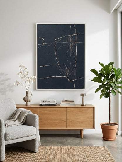 Noho Art Gallery framed minimalist textured abstract art for modern home, abstract canvas hanging on a contemporary living room decor