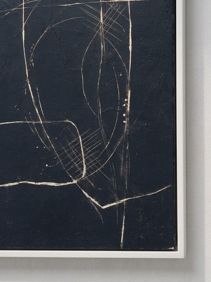 Noho Art Gallery presents a framed hand-painted minimalist abstract canvas art to elevate any modern home decor.