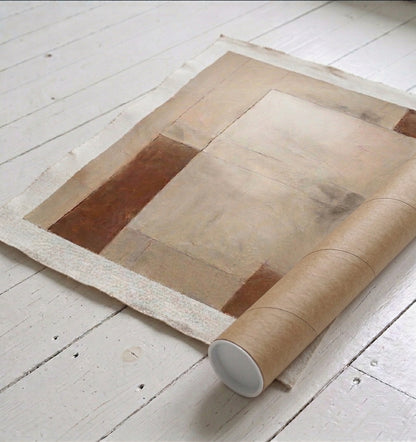 Aligned Earth - Minimalist Beige and Brown Textured Canvas
