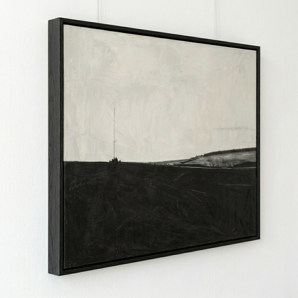 Framed Contemporary black and white wall art for living room by Noho Art Gallery on a white wall