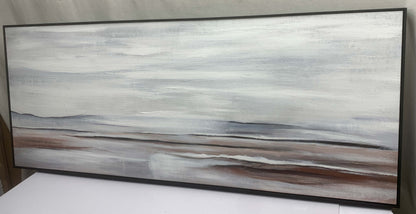 Scapes - Extra Large Textured Grey Abstract Seascape Painting